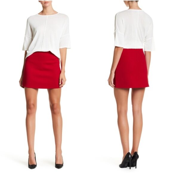 Theory Irenah Saxton Stretch Virgin Wool A-Line Skirt 6 - Picture 1 of 15